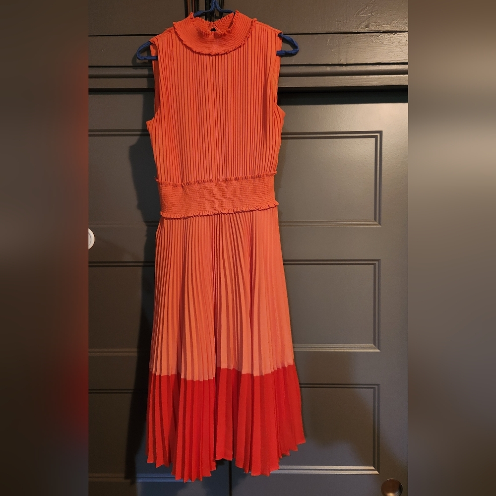 Nanette Nanette Lepore Women's Smocked High Neck Pleated Dress